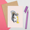 Squirrel On The Phone Card