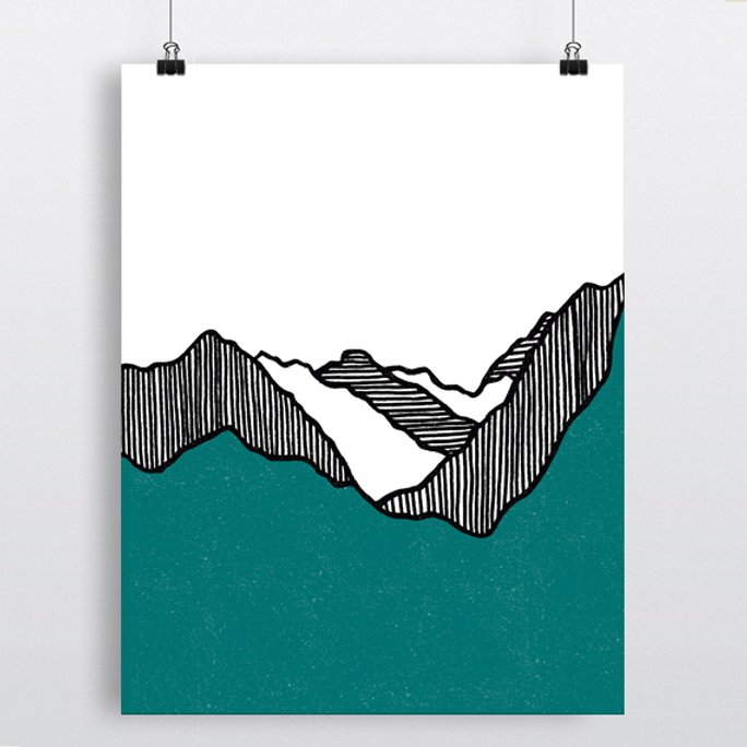 Fault Lines Print - Turquoise