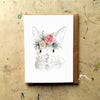 Grey Flower Bunny Card