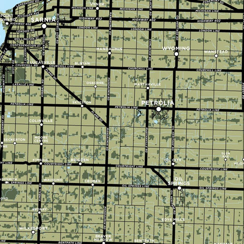 Lambton County Map Print