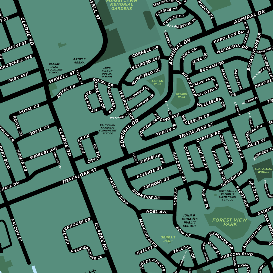 Argyle Neighbourhood Map Print - Spruce Moose