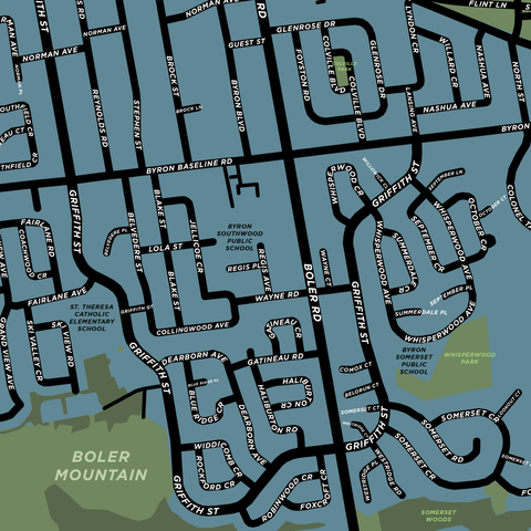 Byron Neighbourhood Map Print