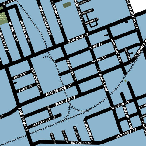 Old East Neighbourhood Map Print