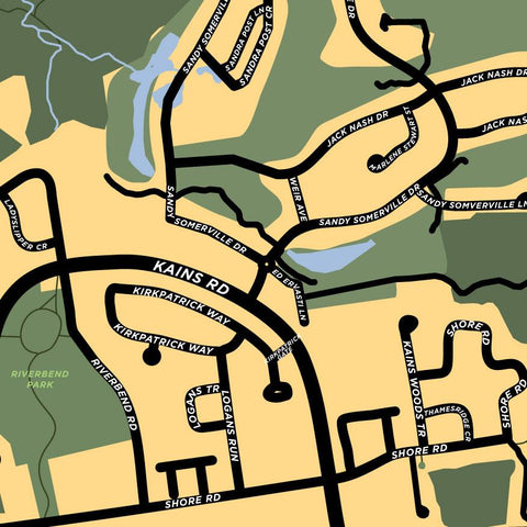 Riverbend Neighbourhood Map Print