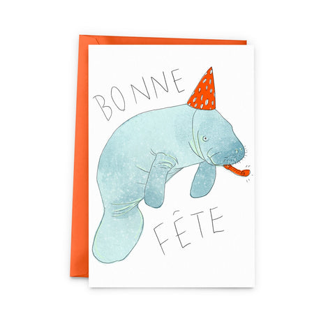 Manatee Happy Birthday Card