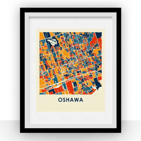 Oshawa Map Print