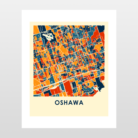 Oshawa Map Print