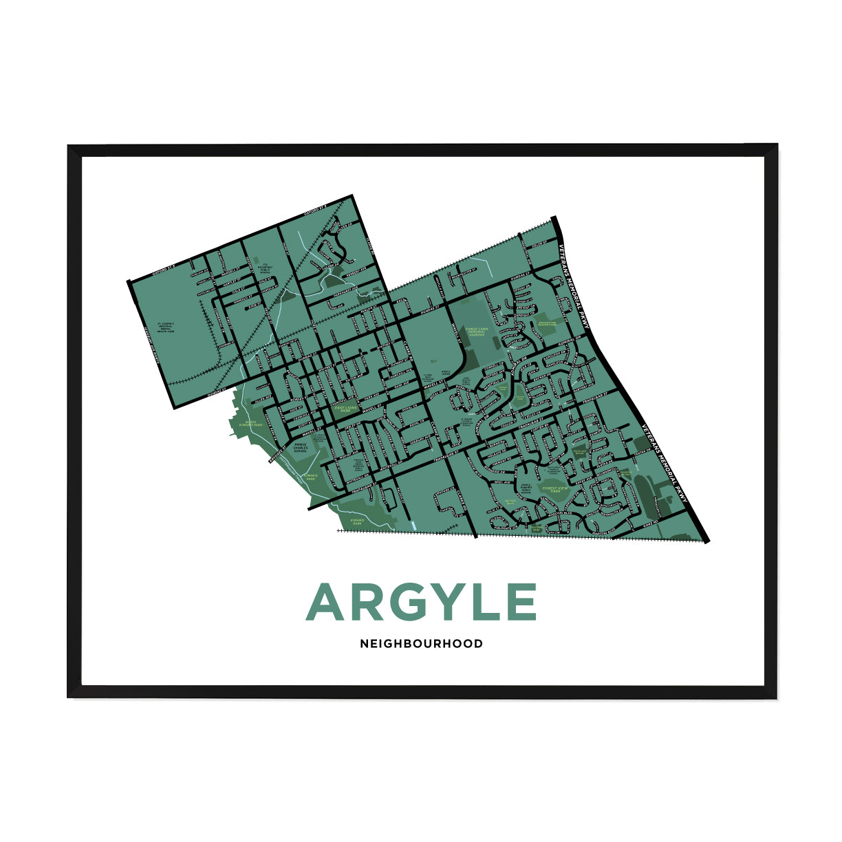 <i>*PICKUP ONLY*</i><br>Argyle Neighbourhood Map Print