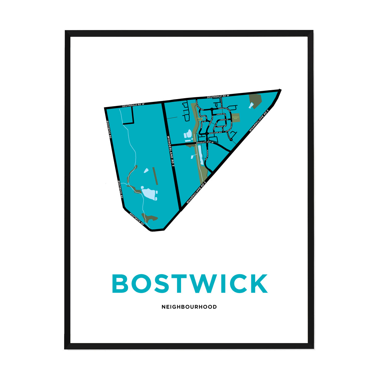 <i>*PICKUP ONLY*</i><br>Bostwick Neighbourhood Map Print