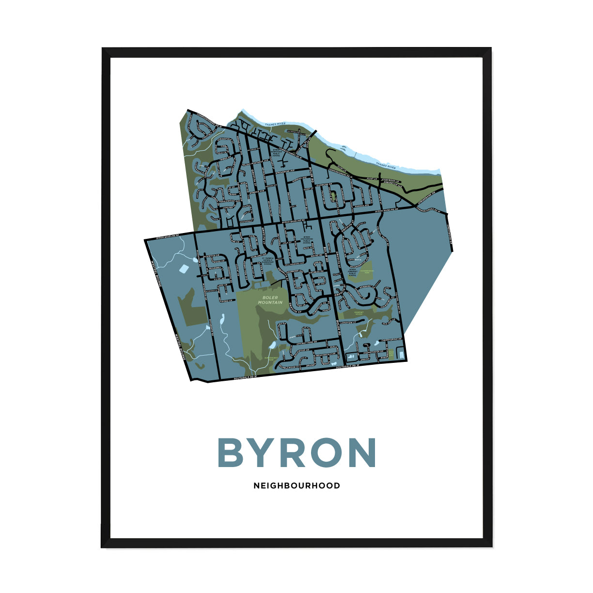 <i>*PICKUP ONLY*</i><br>Byron Neighbourhood Map Print