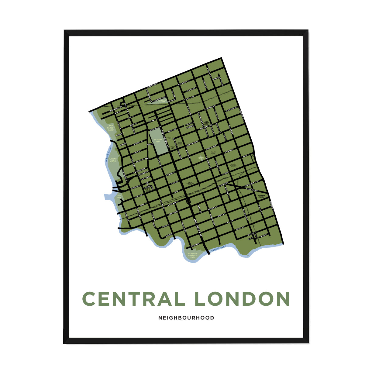<i>*PICKUP ONLY*</i><br>Central London Neighbourhood Map Print