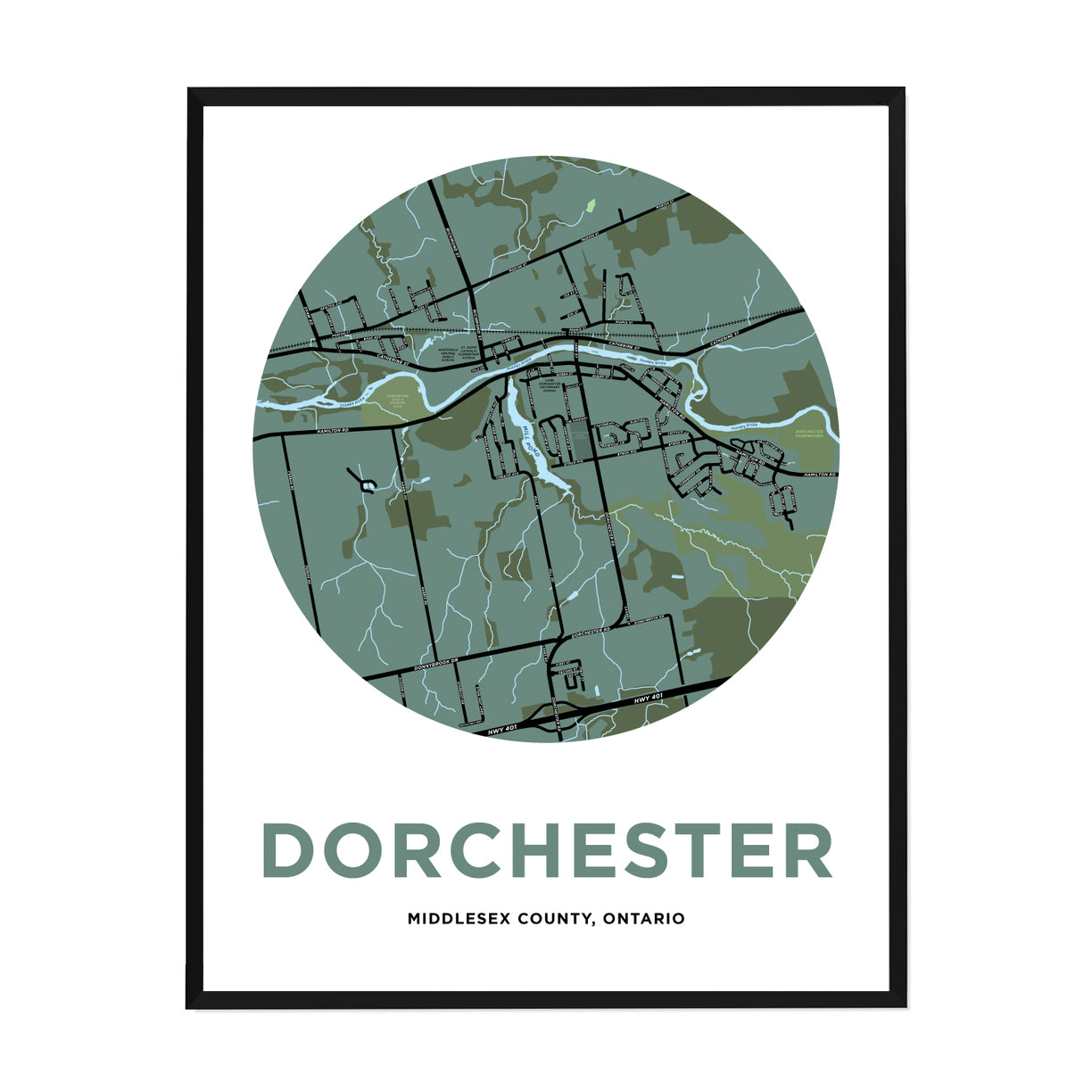 <i>*PICKUP ONLY*</i><br>Dorchester Map Print