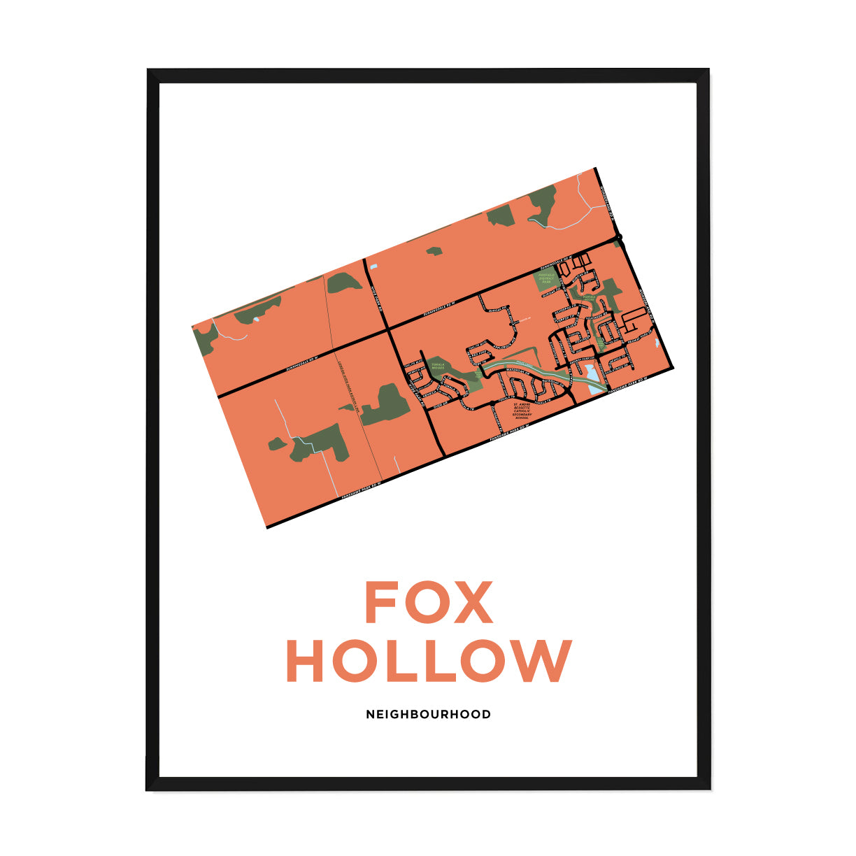 <i>*PICKUP ONLY*</i><br>Fox Hollow Neighbourhood Map Print