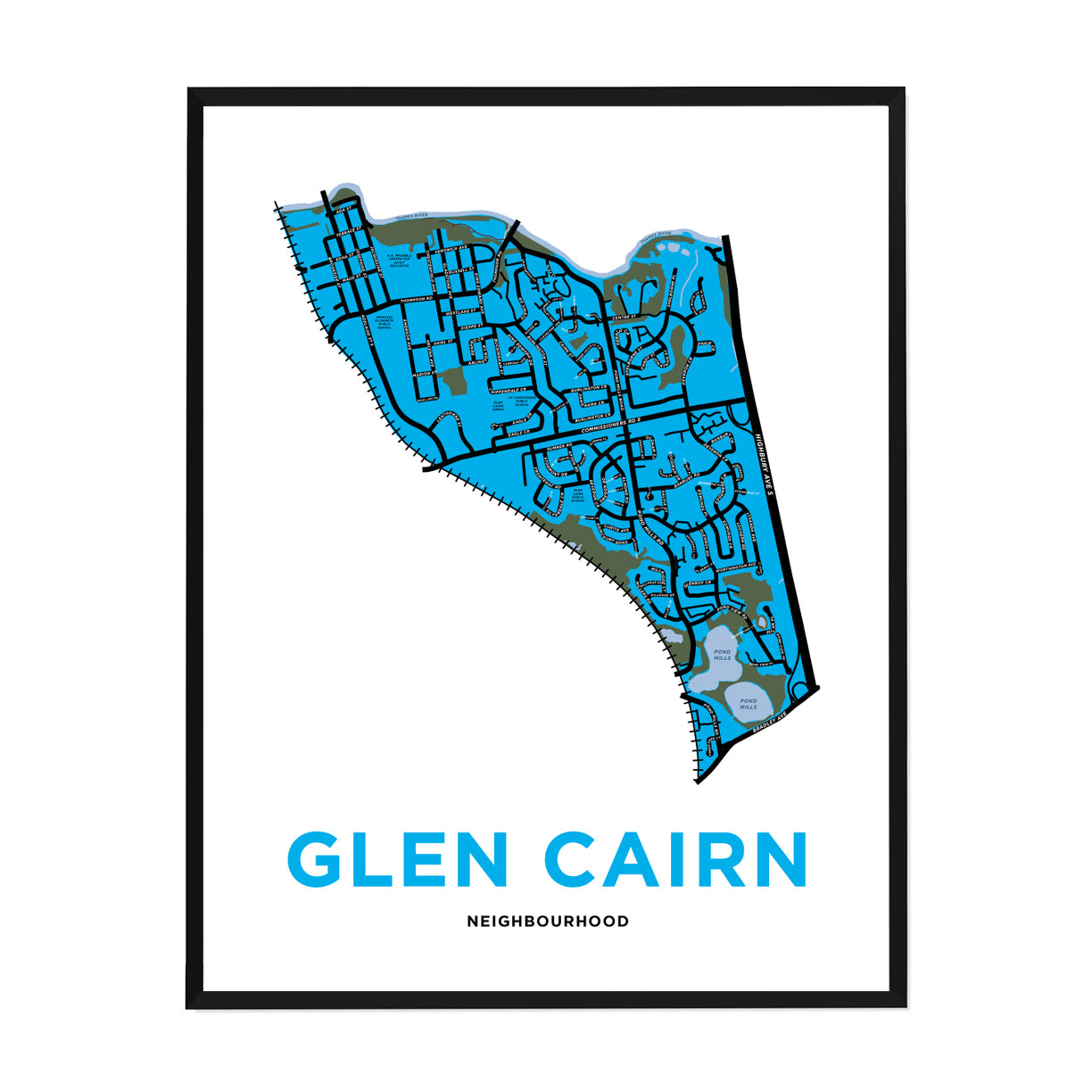 <i>*PICKUP ONLY*</i><br>Glen Cairn Neighbourhood Map Print