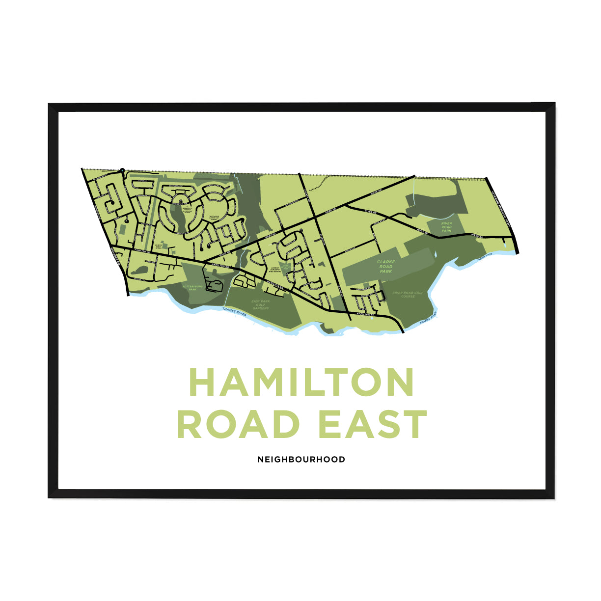 <i>*PICKUP ONLY*</i><br>Hamilton Road East Neighbourhood Map Print