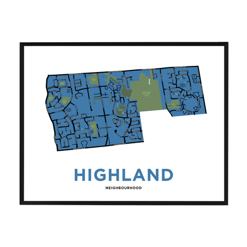 Highland Neighbourhood Map Print
