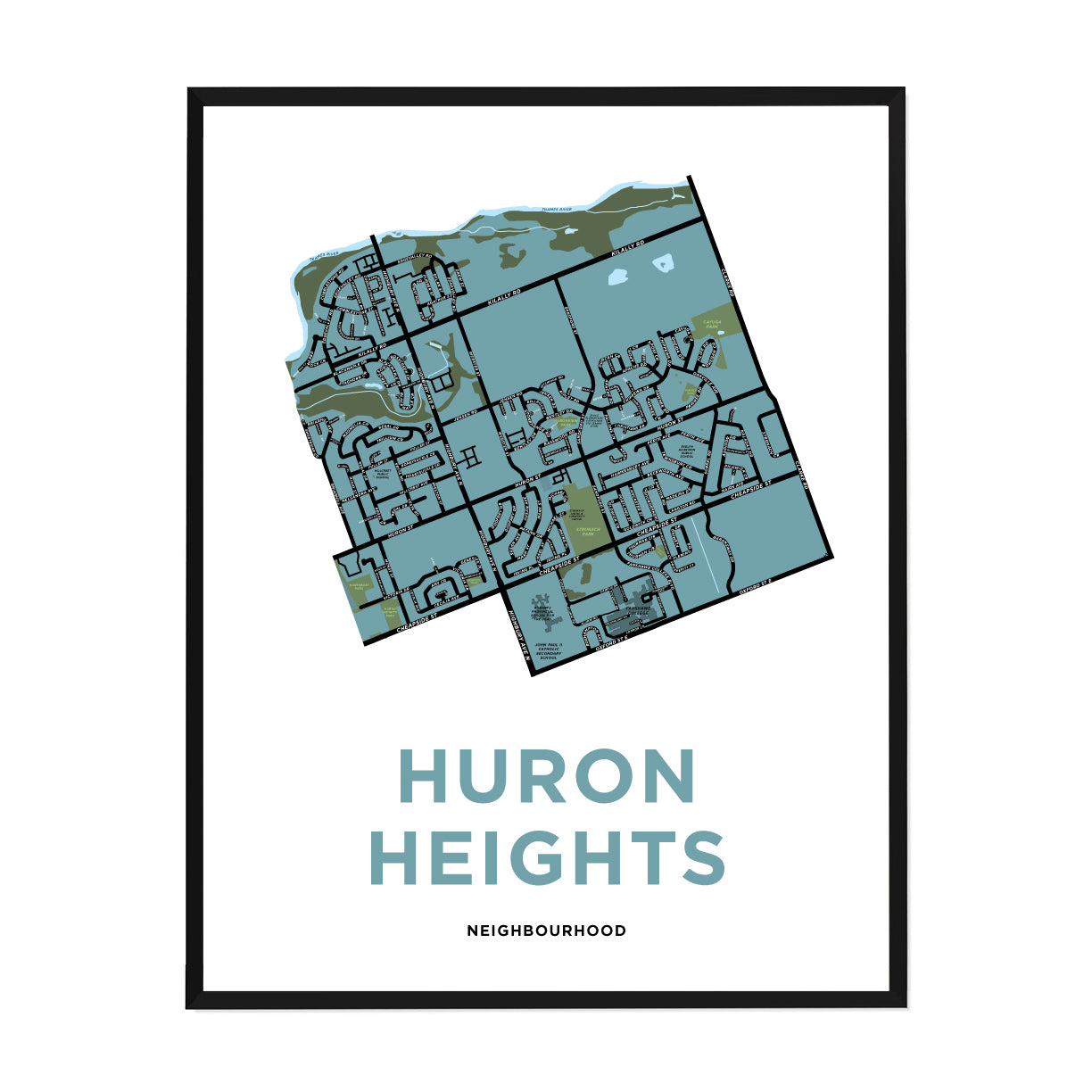 <i>*PICKUP ONLY*</i><br>Huron Heights Neighbourhood Map Print
