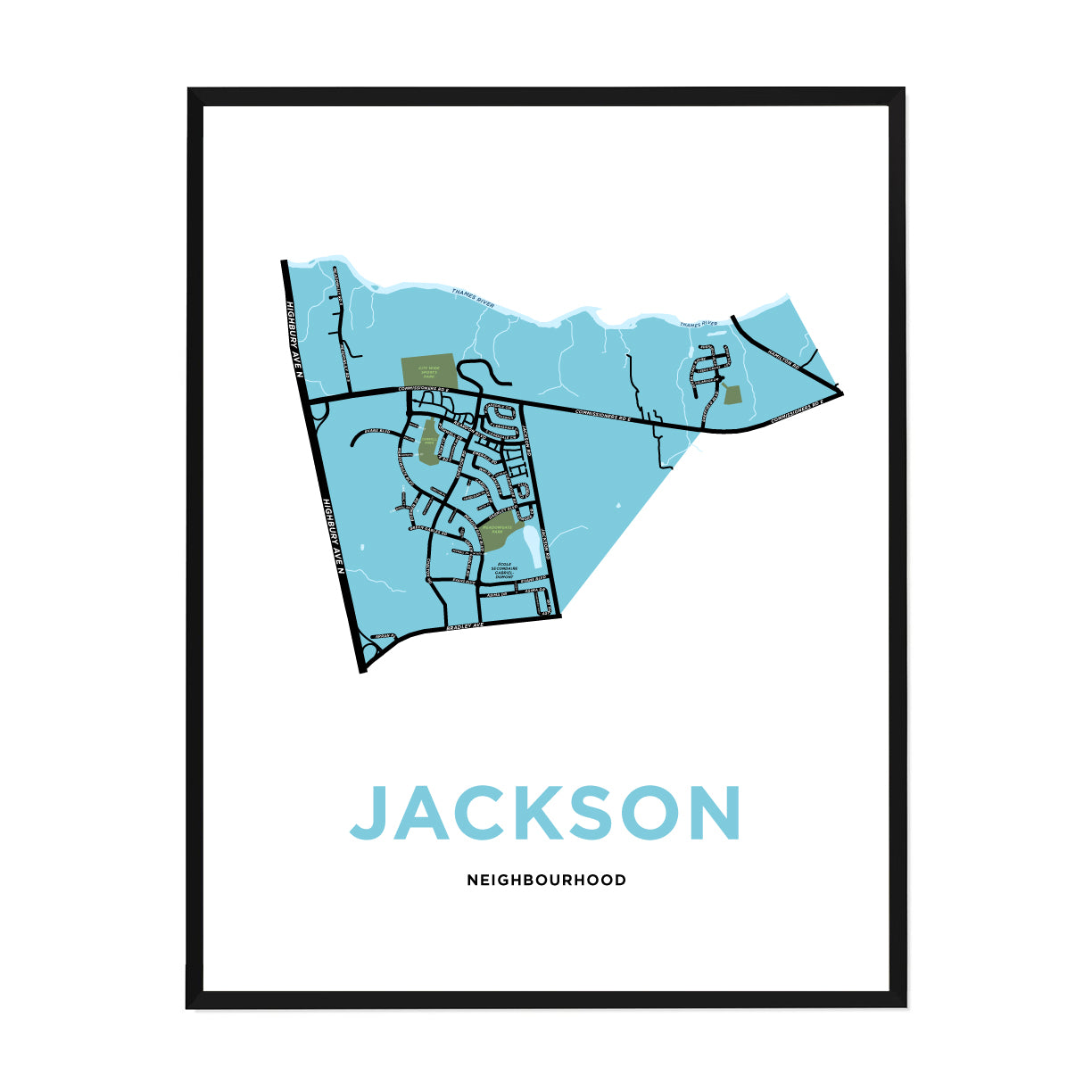 <i>*PICKUP ONLY*</i><br>Jackson Neighbourhood Map Print