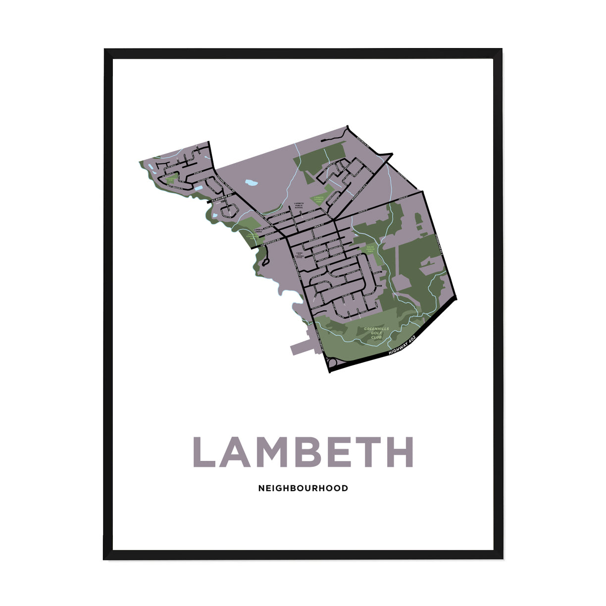 Lambeth Neighbourhood Map Print – Spruce Moose