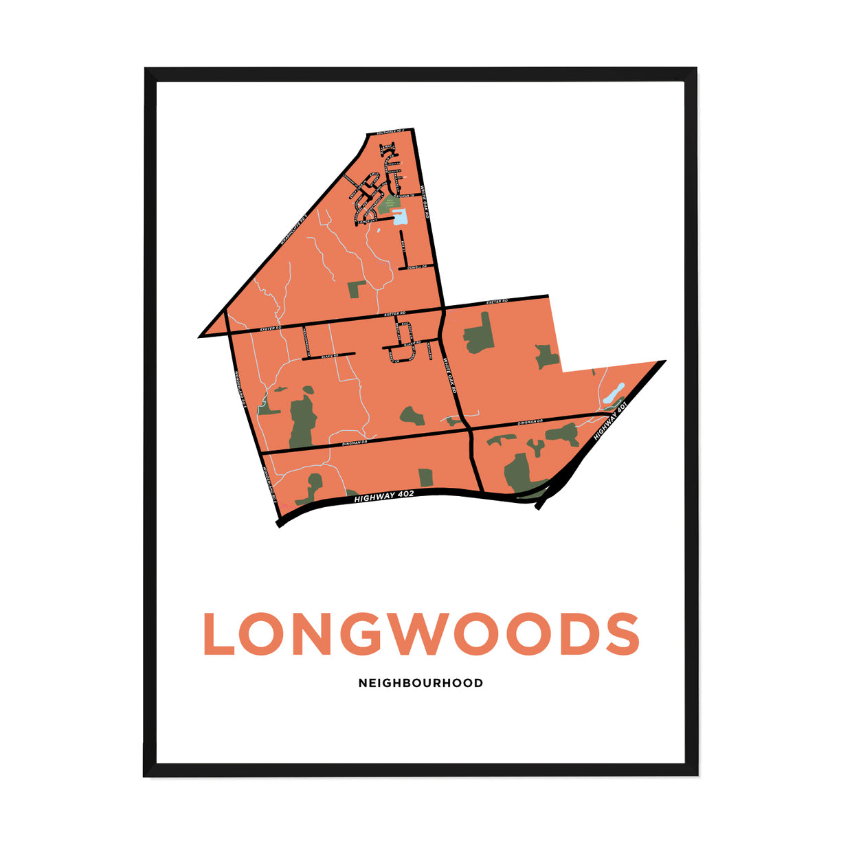 <i>*PICKUP ONLY*</i><br>Longwoods Neighbourhood Map Print