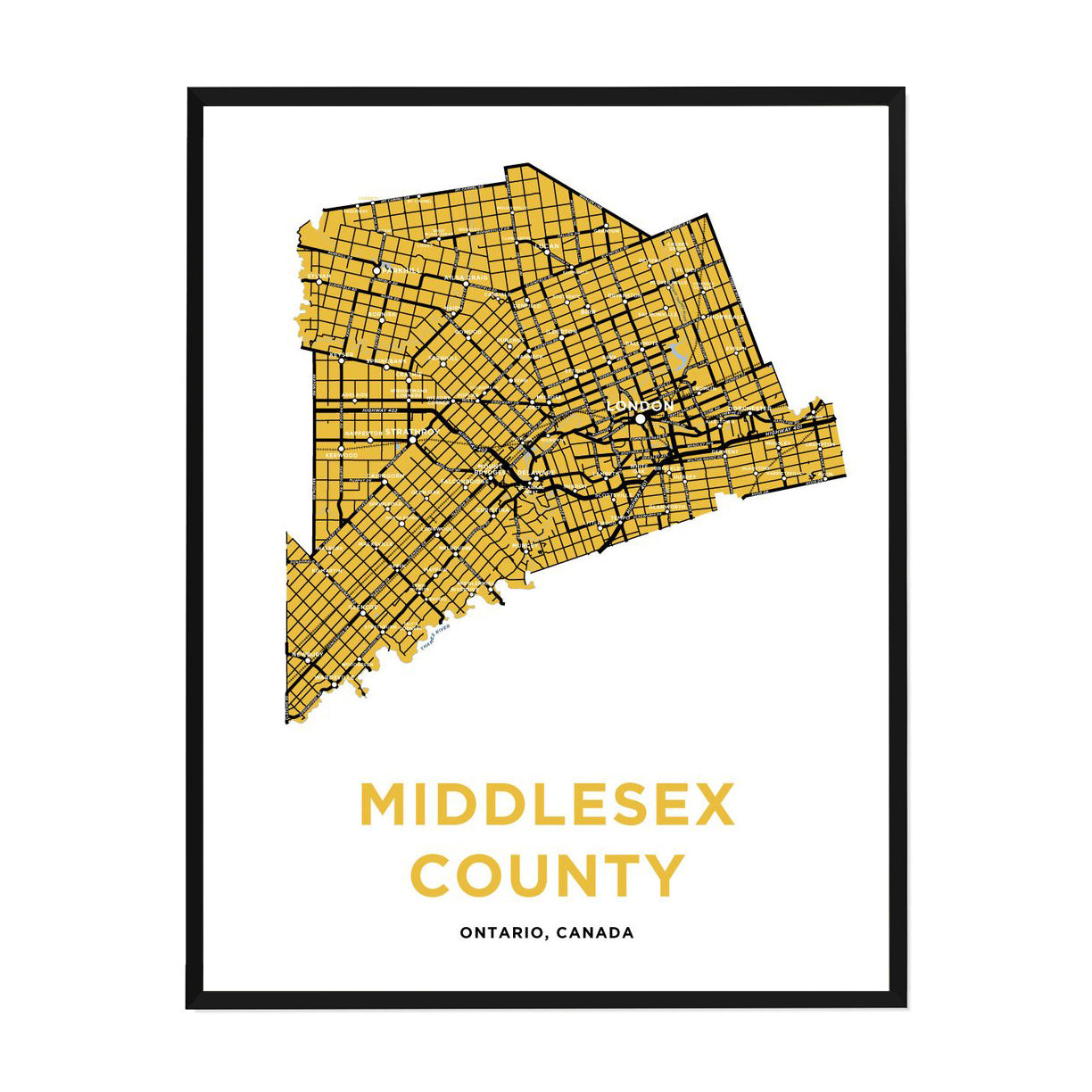 <i>*PICKUP ONLY*</i><br>Middlesex County Map Print