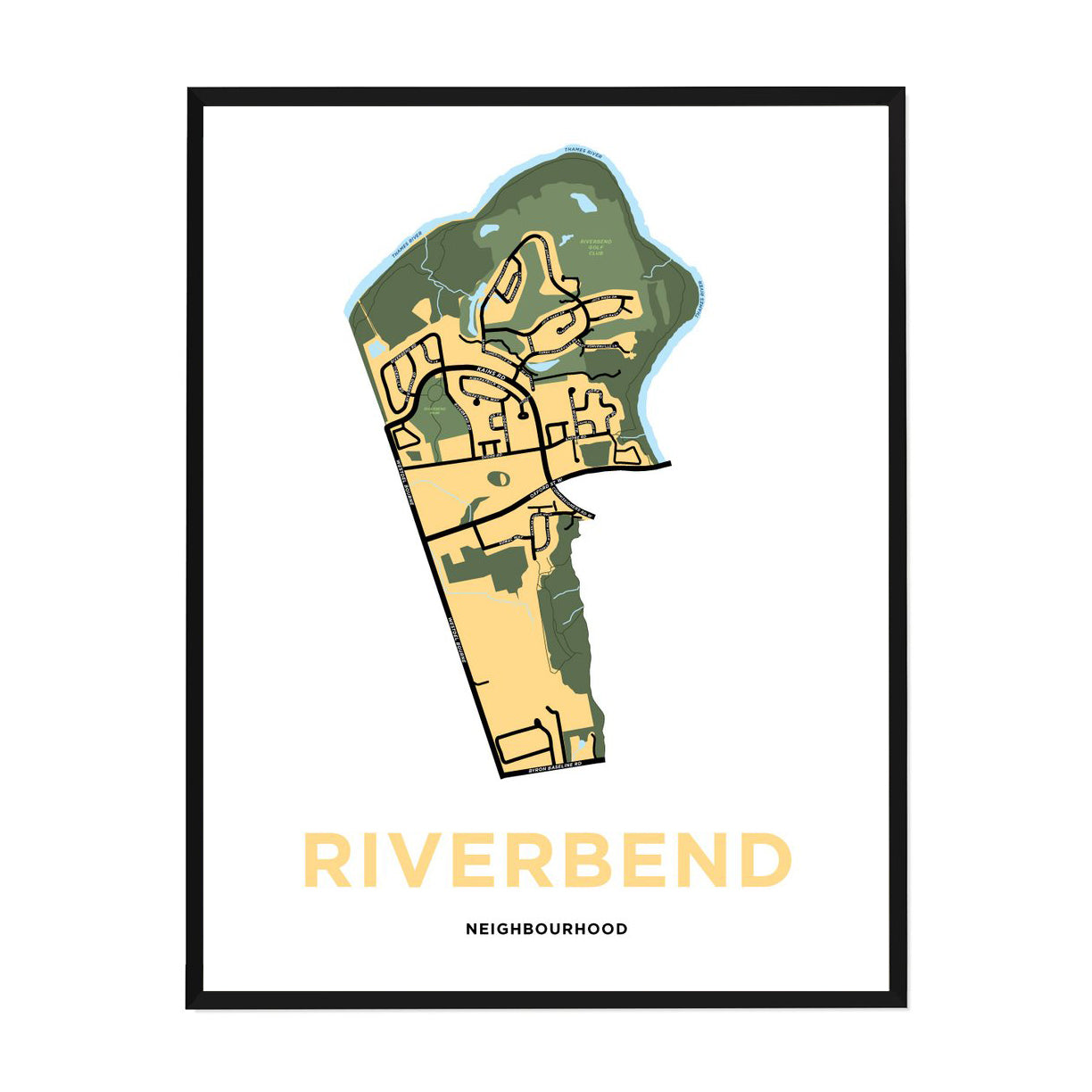 <i>*PICKUP ONLY*</i><br>Riverbend Neighbourhood Map Print