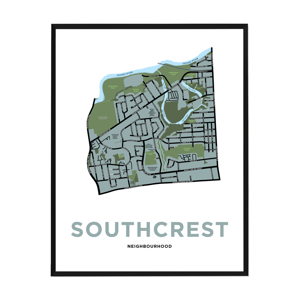 Southcrest Neighbourhood Map Print