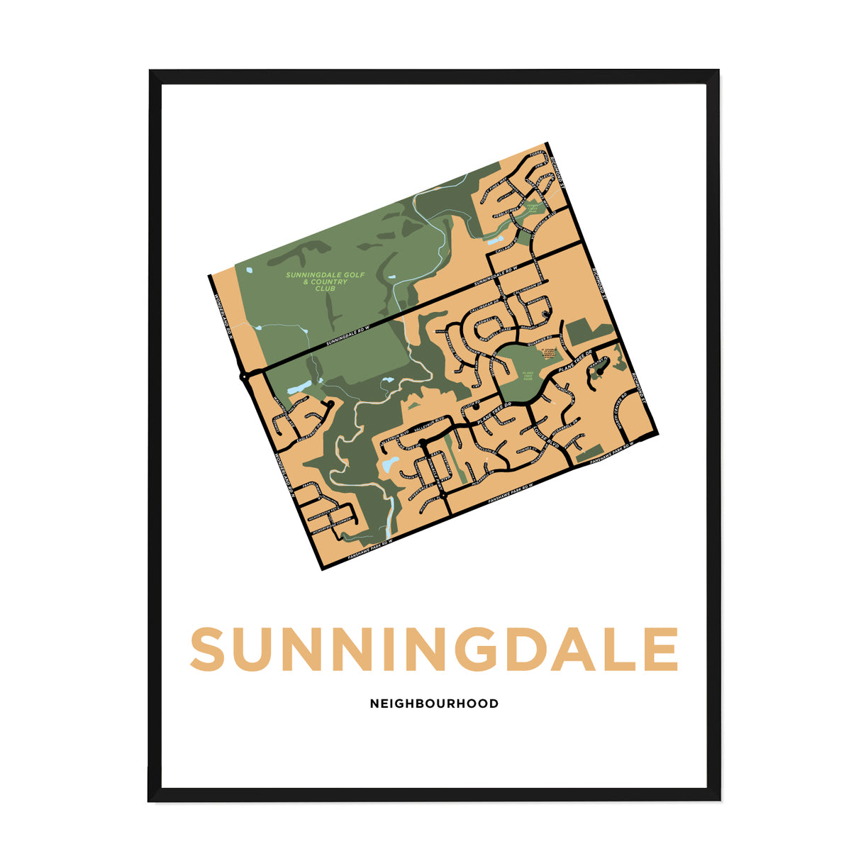 Sunningdale Neighbourhood Map Print