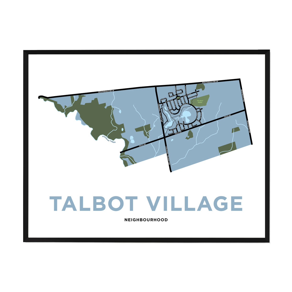 Talbot Village Neighbourhood Map Print