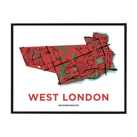 West London Neighbourhood Map Print