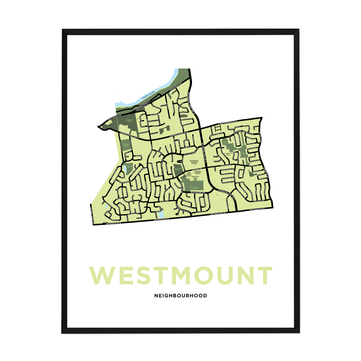 <i>*PICKUP ONLY*</i><br>Westmount Neighbourhood Map Print