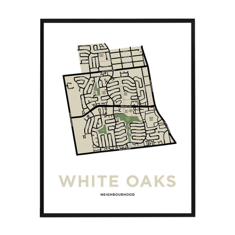 White Oaks Neighbourhood Map Print