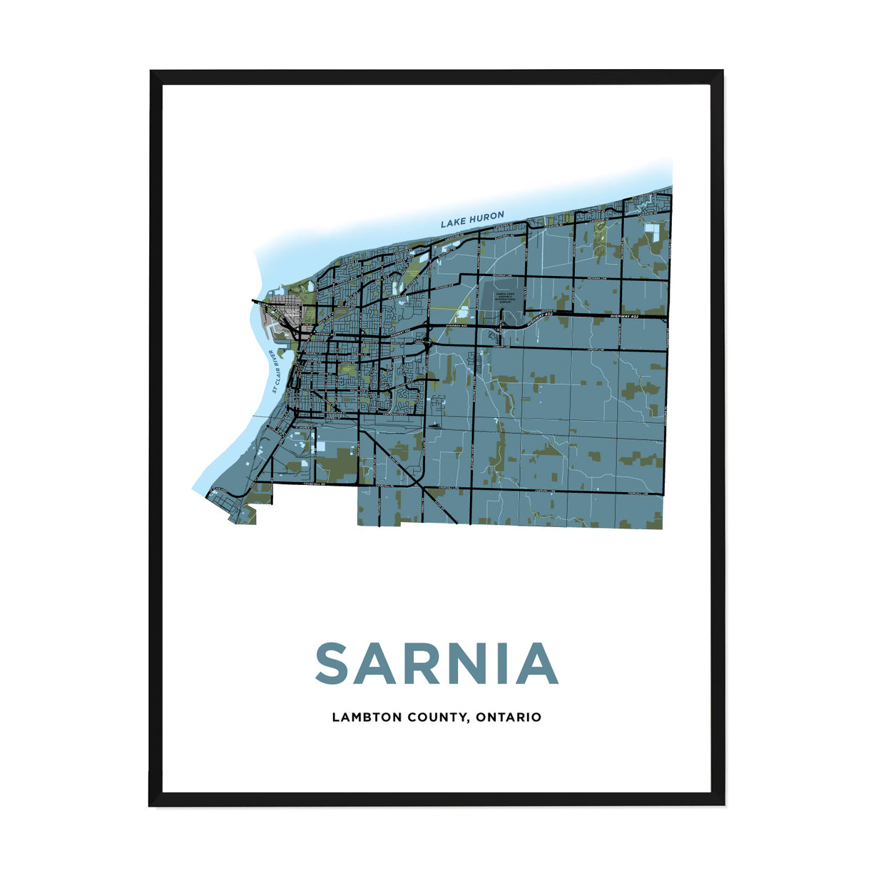<i>*PICKUP ONLY*</i><br>Sarnia Map Print