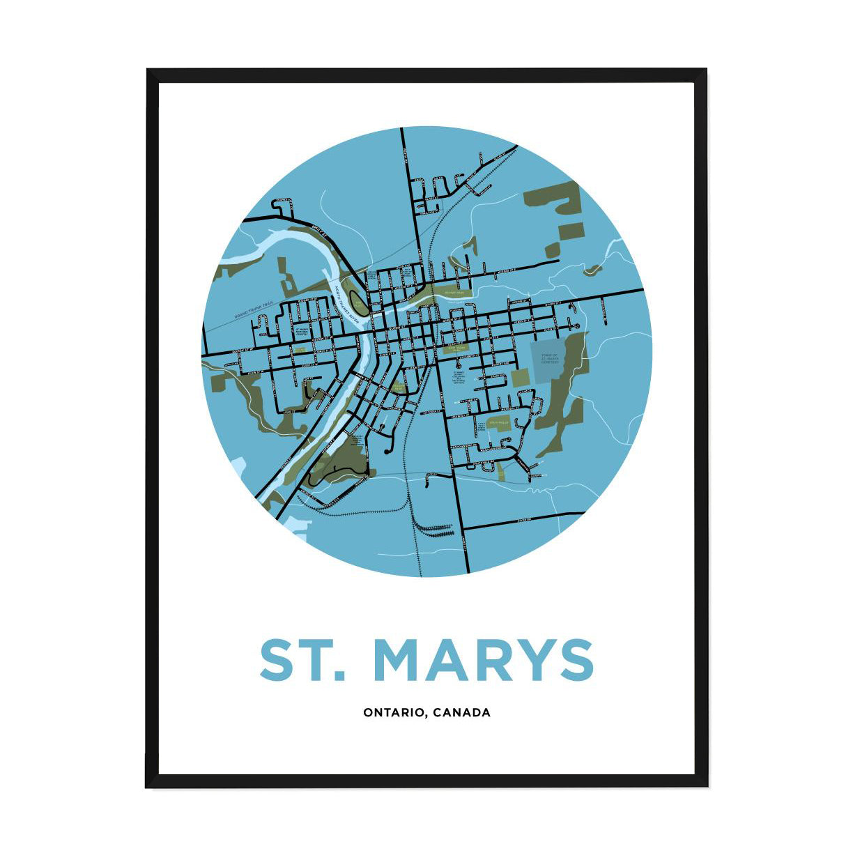 St. Marys Map Print