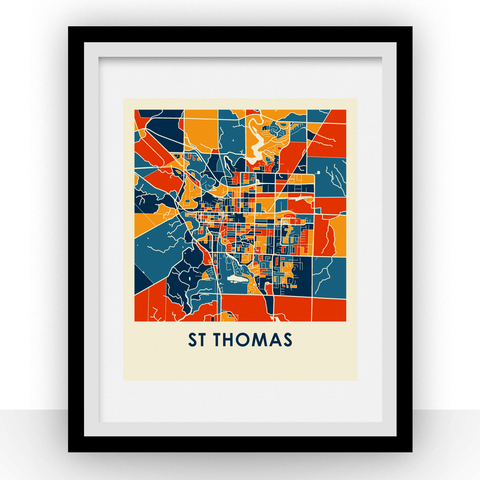 St Thomas Map Print