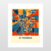 St Thomas Map Print