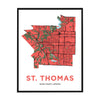 &lt;i&gt;*PICKUP ONLY*&lt;/i&gt;&lt;br&gt;St. Thomas Map Print