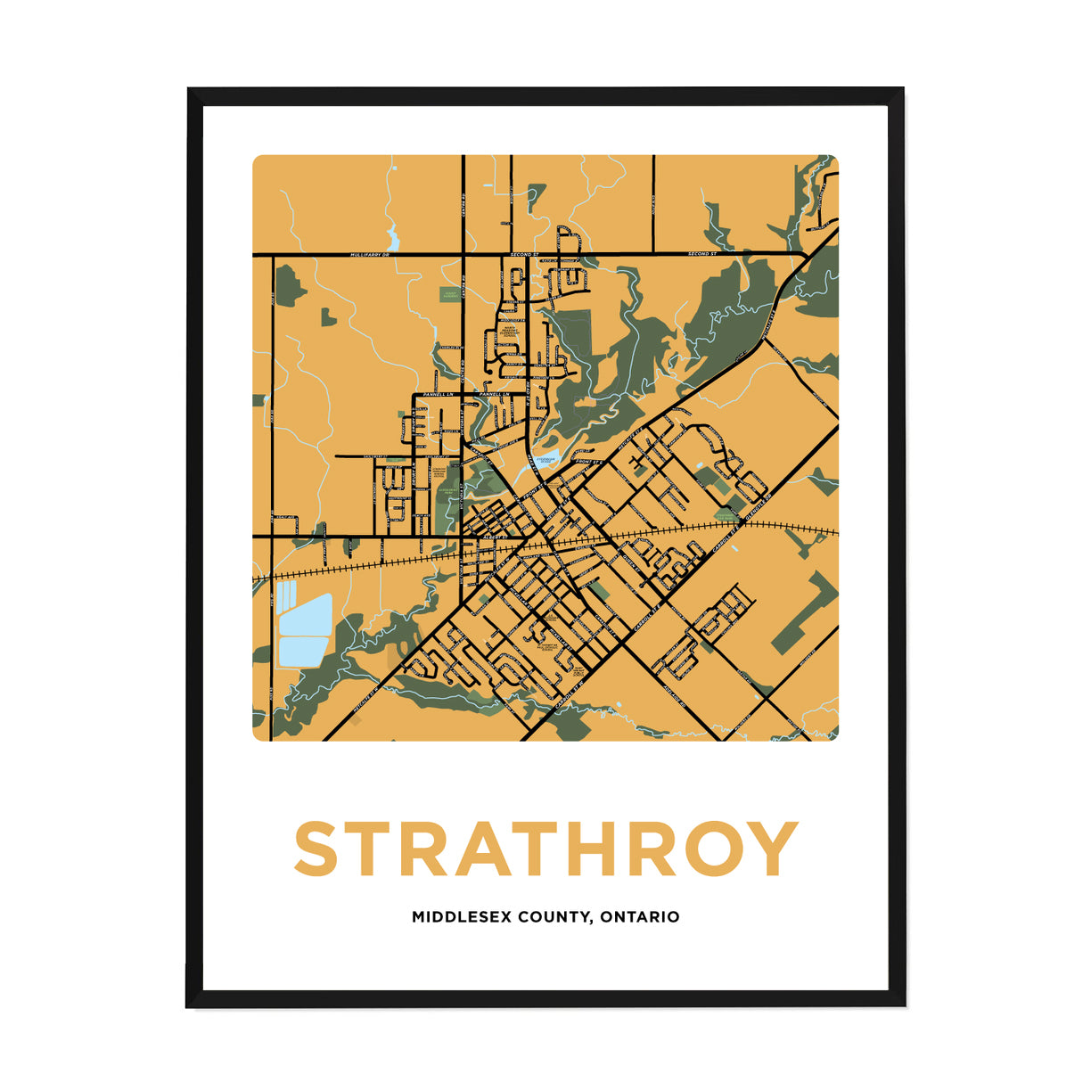 Strathroy Map Print