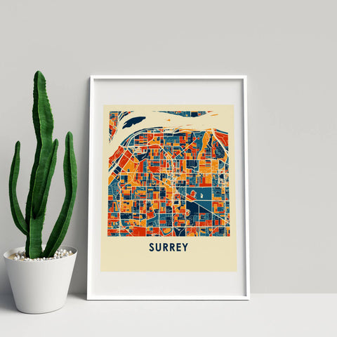 Surrey Map Print