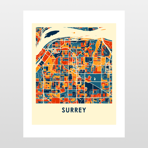 Surrey Map Print