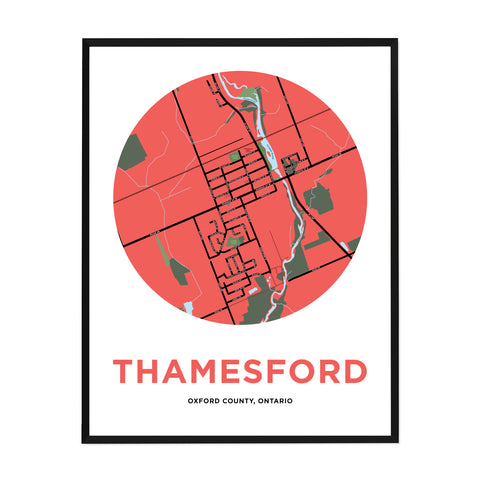 Thamesford Map Print