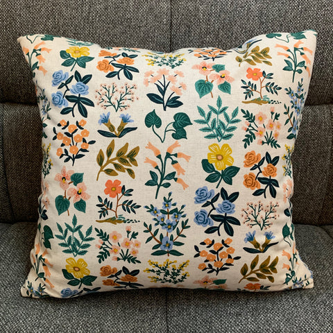 Wildflower Field Natural Linen-Cotton Pillow