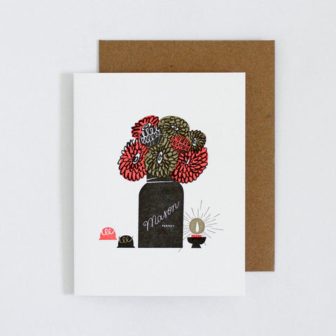 Flowers in Mason Jar Card