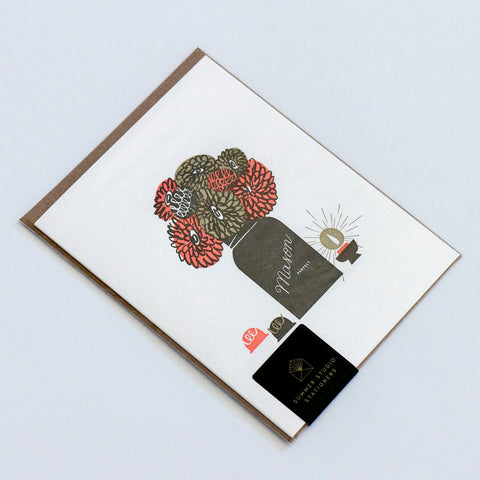 Flowers in Mason Jar Card