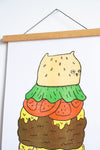 Cat Burger Riso Print