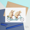 Sheep Riding a Tandem Bicycle Card