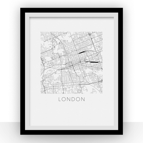 London Map Print - B&W
