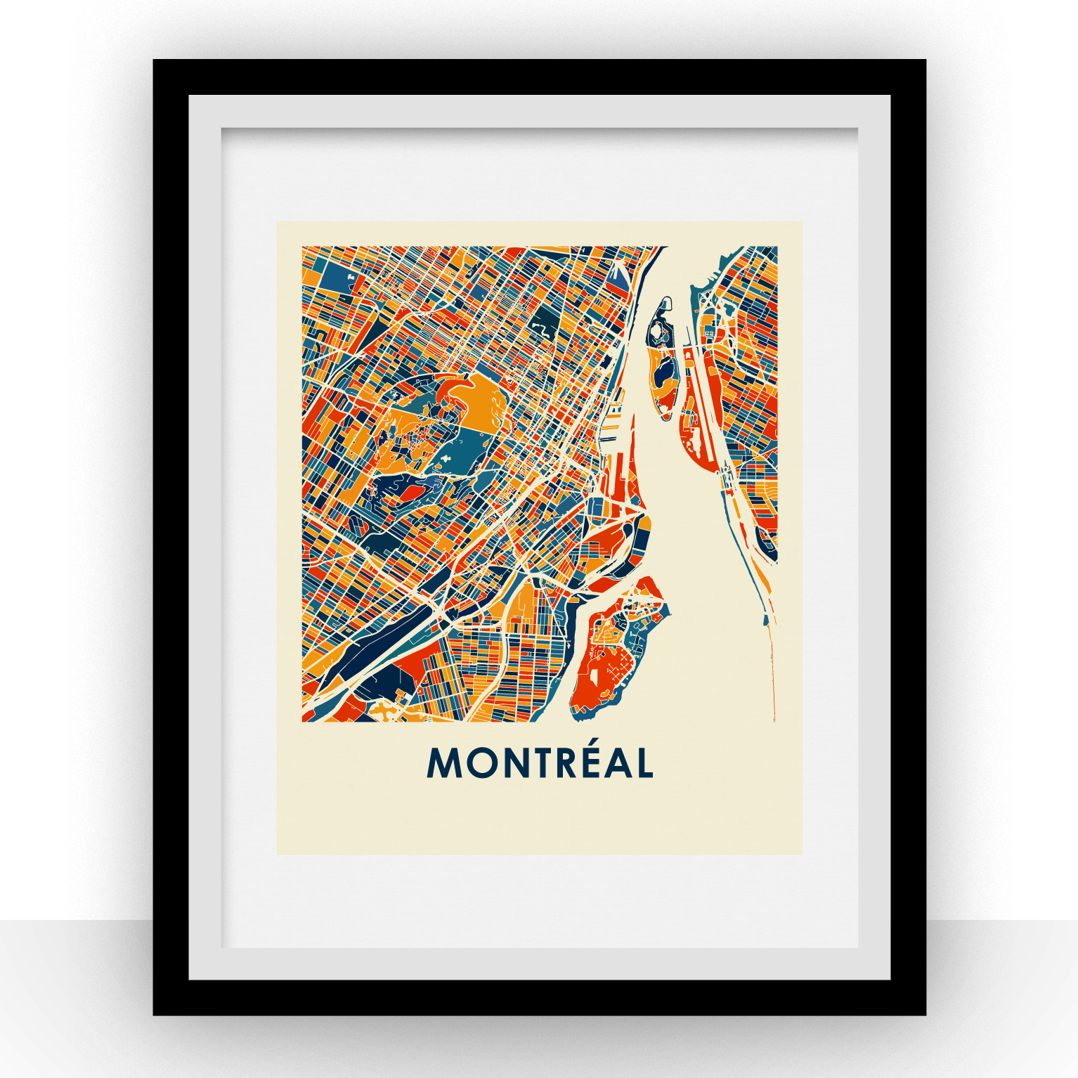 væg Glimte Citron Montréal Map Print - Spruce Moose
