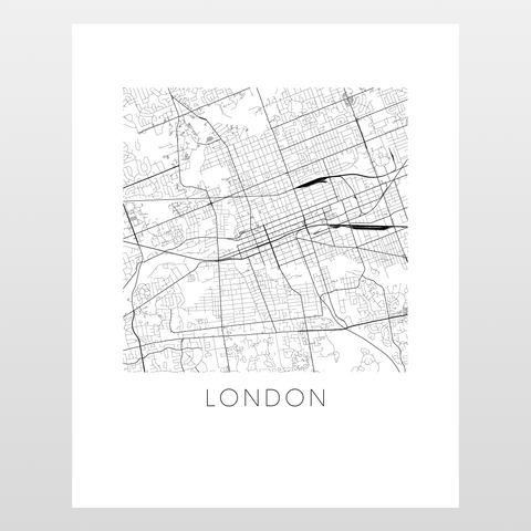 London Map Print - B&W