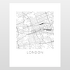 London Map Print - B&amp;W
